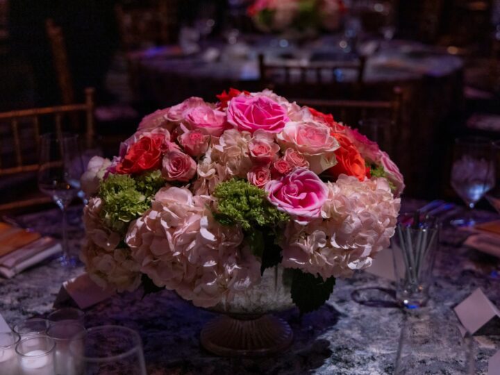 Floral centerpiece on a table