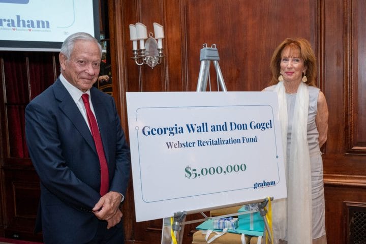 Georgia Wall and Don Gogel announce a $5 million gift to revitalize Graham's Tremont Youth & Family Center on Webster Avenue in the Bronx